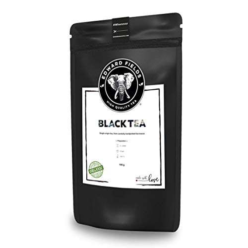 Edward Fields - Té Negro orgánico de alta calidad. Ingredientes y aromas naturales. Cantidad: 100g. Formato: Granel. Origen: China. Detox, antioxidante, adelgazante.