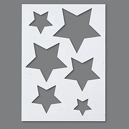 efco. Plantilla de plástico con 6 diseños de Estrellas, Transparente, tamaño A5