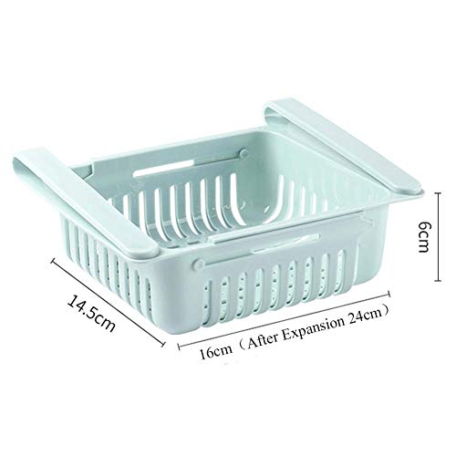 EFGS Ajustables Refrigerador Cajón Cajas Almacenaje, Portátil Durable Cocina Nevera Almacenamiento Contenedor,4Pack