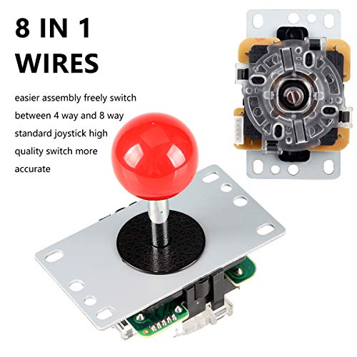 EG STARTS Zero Delay USB Encoder para PC Juegos Red Joystick + 10x LED iluminado 5V Botones pulsadores para Arcade Joystick DIY Kits Partes Mame Raspberry Pi 2 3 3B