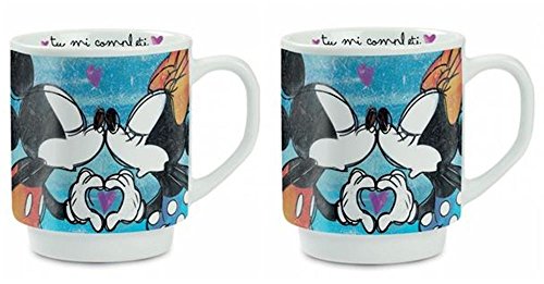 Egan WMSET/21 Juego Mug Sweet Love y Mantel, porcelana, azul, 4 unidades