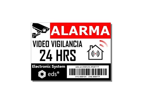 Egero - Pegatinas disuasorias x8 Antirrobo para Casa, Edificio, Comercio, Garaje. Pegatinas de videovigilancia de Calidad Profesional (código de Barras)