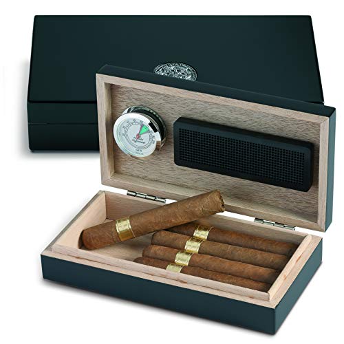 Egoist JK00179 Humidificador Humidor con hygrómetro para puros, habanos o tabacos - 5 cigarros, color negro