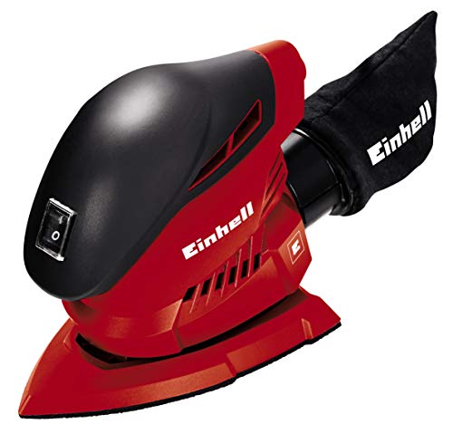 Einhell TH-OS 1016 - Lijadora MULTI (100 W, superficie de pulido de 104 cm², bolsa recolectora de polvo y adaptador de succión, papel abrasivo con velcro P120)