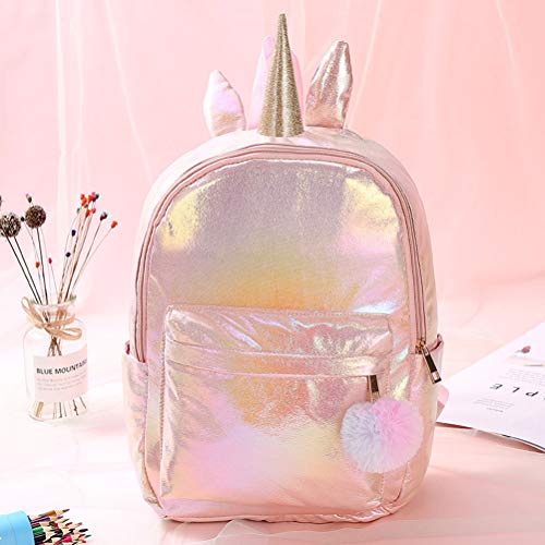 Einsgut - Mochila holográfica de Piel sintética con Espejo, Reflectante, para niñas, jóvenes Polvo sinónico.