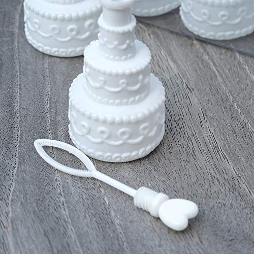 Einssein 24x Pompas de jabon Boda tortas Box Blanco de Fiesta para Bodas jabones pomperos burbujeros pompitas pompero Burbujas Regalo jabón Botas Detalle Frasco tubitos Wedding Bubbles aplicador