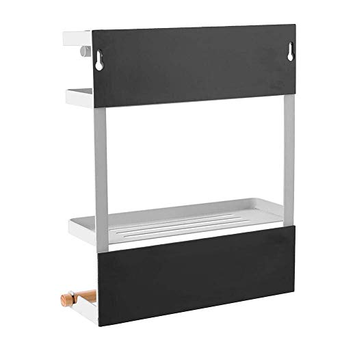 Eizurs Soporte para Rack de Almacenamiento Refrigerador magnético Estante de Estante Lateral Soporte de Pared Lateral de Cocina Multicapa Negro (Color : White)