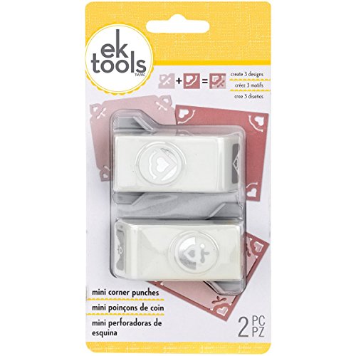 EK Tools Troqueles para Esquinas Mini Set Corazones, Plástico y Metal, Gris, 2.25x8.76x17.73 cm