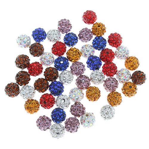 El color mezclado 100pcs pavimenta los granos de la bola del disco, los granos cristalinos de Shamballa del Rhinestone de la arcilla de 10mm