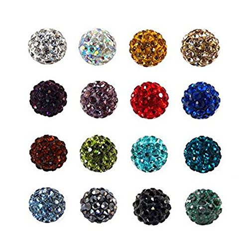 El color mezclado 100pcs pavimenta los granos de la bola del disco, los granos cristalinos de Shamballa del Rhinestone de la arcilla de 10mm