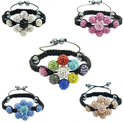 El color mezclado 100pcs pavimenta los granos de la bola del disco, los granos cristalinos de Shamballa del Rhinestone de la arcilla de 10mm