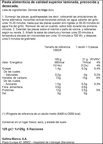 El Pavo - Canelones Fácil 18 Placas 125 g