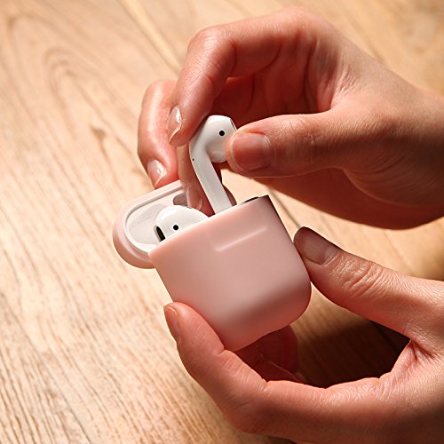 elago Funda Silicona Compatible con Apple AirPods 1 & 2 (LED Frontal no Visible) - Soporta Carga inalámbrica, Extra Protección (Negro)