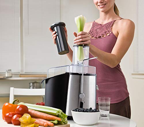 eldom Licuadora para Verduras y Frutas sk9s 700W licuadora para zumos centrífugo, 75mm Boca Ancha y Multi-velocidades, Base Antideslizante, Extractor de jugos Libre de diseño antigoteo