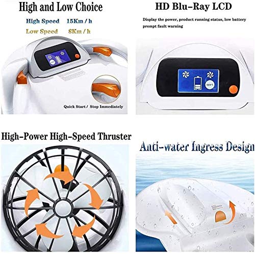 Eléctrica Tabla de Surf, Surf Mar Submarino Vespa Scooter 4-Junta Nivel Velocidad de rotación, Electricidad Agua Monopatín tabla de surf apta for el baño, Surf, inmersiones poco profundas.(Naranja) WT