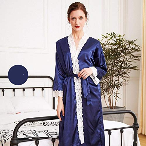 Elegante Novia Blanca Dama de Honor Vestido de Novia Servicio a Domicilio Mangas de Encaje Mujeres Kimono Vestido rayón Albornoz Pijama