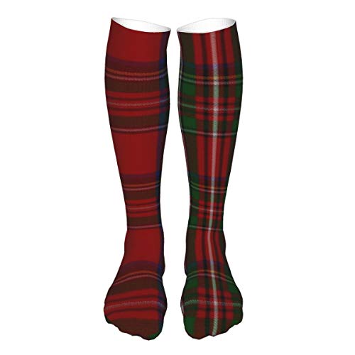 Elegante Royal Stewart Tartan Plaid Unisex Adulto Largo Deportes Socking Enfermera Médica Calcetines de Compresión Calentadores de Piernas para Teen Football Travel Running