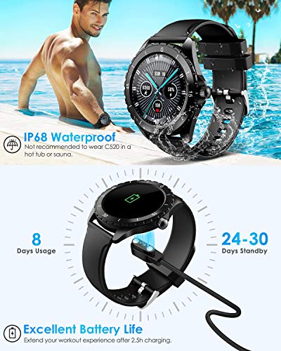 ELEGIANT SmartWatch, Reloj Inteligente IP68 con Pantalla Táctil de 1.3'', Pulsera Actividad Inteligente Hombre Mujer Niños para Deporte, Monitor de Actividades, Podómetro Cronómetros para iOS Android