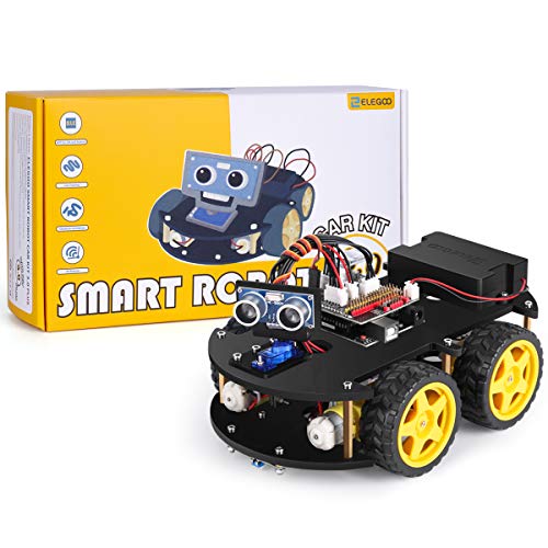 ELEGOO UNO R3 Kit de Coche Robot Inteligente V3.0 Plus Compatible con Arduino IDE con Módulo de Seguimiento de Línea, Sensor Ultrasónico, Módulo IR, Kit Robótico Coche Educativo STEM para Niño, Adulto