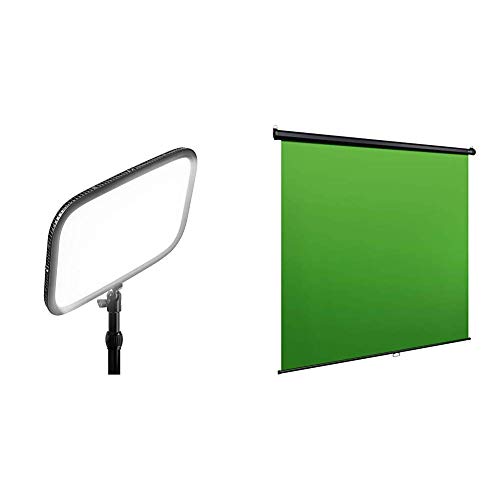 Elgato Key Light Panel LED de Estudio Profesional con 2800 Lúmenes + Green Screen MT Panel Chromakey colgable, Bloqueo y replegado automáticos