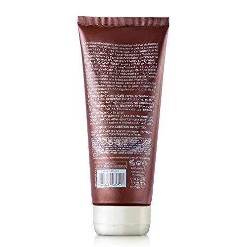 Elifexir Cacao Sense, Exfoliante Corporal, Reductor y Reafirmante, Mejora Luminosidad y Alisamiento, Reduce Grasas, Calma e Hidrata la Piel con Textura Ligera, Testado Dermatológicamente, 200ml