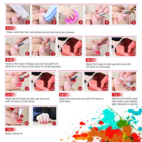 Elite99 Esmalte Semipermanente UV LED 6pcs Kit Uñas de Gel Pintauñas con Base y Top Coat Semipermanente Esmalte de Uñas Soakoff Manicura - 004