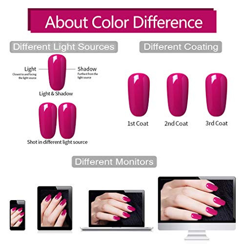 Elite99 Esmalte Semipermanente UV LED 6pcs Kit Uñas de Gel Pintauñas con Base y Top Coat Semipermanente Esmalte de Uñas Soakoff Manicura - 004