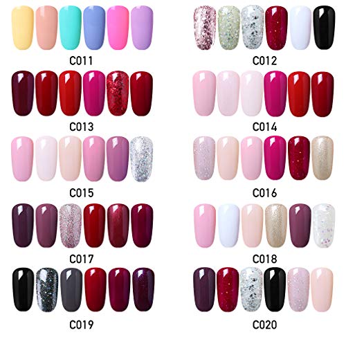 Elite99 Esmaltes Semipermanentes de Uñas en Gel UV LED, 6pcs Kit de Esmaltes de Uñas 10ml 006