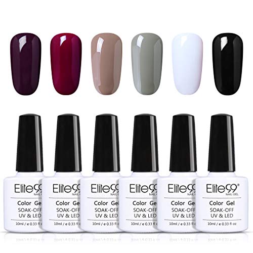 Elite99 Esmaltes Semipermanentes de Uñas en Gel UV LED, 6pcs Kit de Esmaltes de Uñas 10ml 006