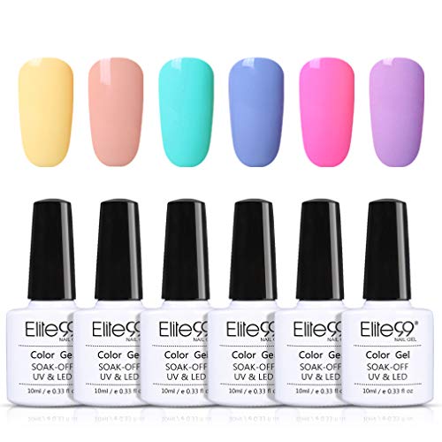 Elite99 Esmaltes Semipermanentes de Uñas en Gel UV LED, 6pcs Kit de Esmaltes de Uñas 10ml 011