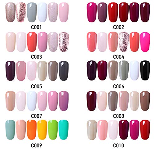 Elite99 Esmaltes Semipermanentes de Uñas en Gel UV LED, 6pcs Kit de Esmaltes de Uñas 10ml 011