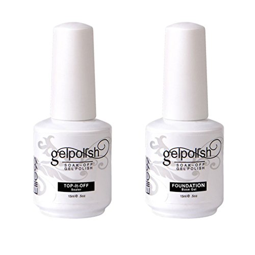 Elite99 Esmaltes Semipermanentes, Manicura Francesa en Gel UV LED 4pcs Kit con Base y Top Coat, Esmalte de Uña Soak off 15ml