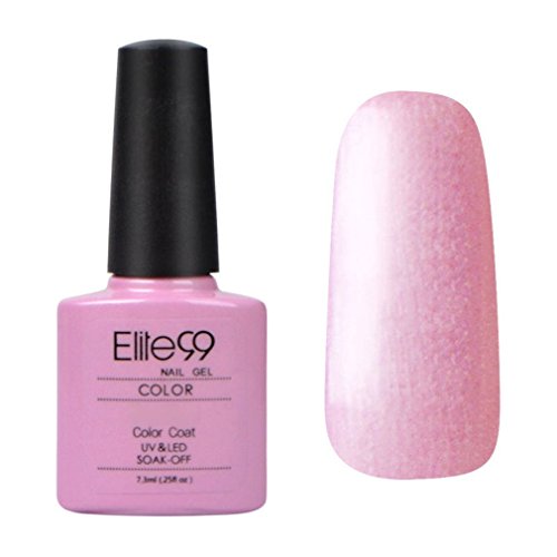 Elite99 Kit Manicura Francesa Uñas de Gel Laca Shellac Esmalte Semipermanente Color Gel + Top&Base Coat 4pcs Laca Soak Off Top Coat Base Coat UV LED Manicura Arte 7.3ml