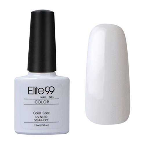 Elite99 Kit Manicura Francesa Uñas de Gel Laca Shellac Esmalte Semipermanente Color Gel + Top&Base Coat 4pcs Laca Soak Off Top Coat Base Coat UV LED Manicura Arte 7.3ml