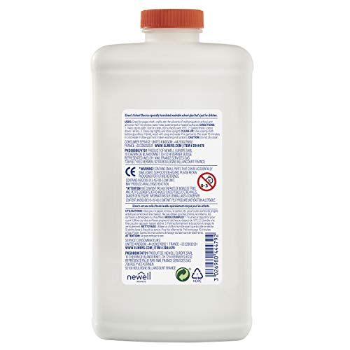 Elmer's - Pegamento líquido uso escolar Elmer, blanco, lavable, 946 ml; adecuado para hacer slime