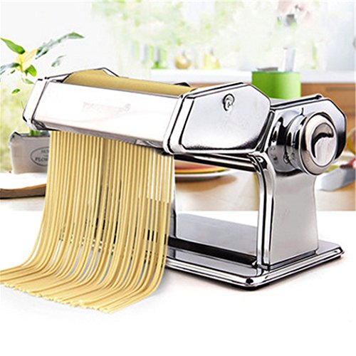 Eloklem Máquina para hacer pasta de acero inoxidable, máquina para hacer pasta fresca Pasta Spaghetti Maker