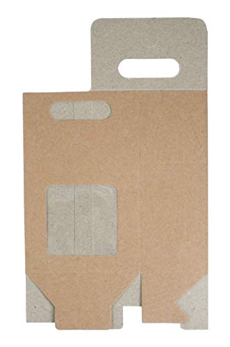 Emartbuy Bolsa de Regalo Papel Fuerte Levántate, 15 cm x 10 cm x 6 cm, Bolso Kraft Marrón Caja de Galletas Dulces Con Ventana Transparente - Paquete de 12