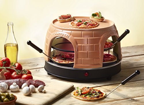 emerio PO-116124 Horno para Pizzas Eléctrico, 1500 W, Negro, Naranja, 8 personas