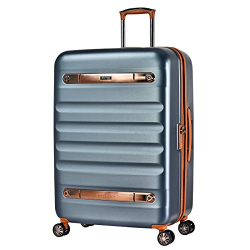 Eminent Gold Maleta Grande Nostalgia 78cm 123L 4 Maleta Viaje rígida 4 Dobles Ruedas giratorias 360° Policarbonato Gris