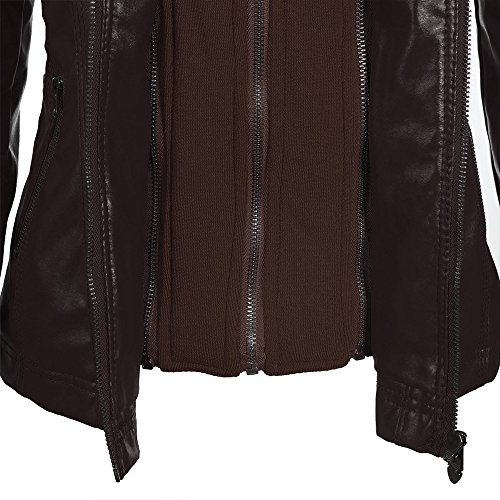 EMMA - Chaqueta para Mujer con Capucha Desmontable con Cremallera, color Cafe, XX-Large