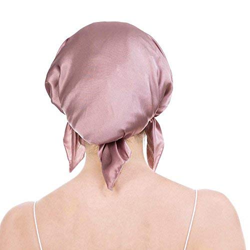 Emmet Gorro de Dormir Mujer Pura Seda Sombrero para Dormir elástico Hace Que tu Cabello se Sienta Sedoso y Mantiene el Estilo (Rosa Profundo, Talla única)