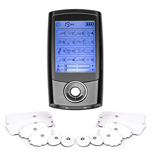 EMS TENS, máquina de estimulación muscular para aliviar el dolor USB recargable espalda hombro pierna Muscle Pain Relief 16 modo