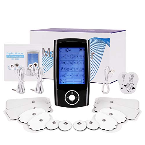 EMS TENS, máquina de estimulación muscular para aliviar el dolor USB recargable espalda hombro pierna Muscle Pain Relief 16 modo