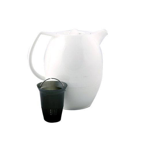 Emsa 503692 Jarra Térmica con Filtro para Té, Porcelana, Blanco, 1 L, 1 Unidad