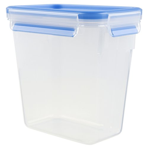 Emsa Clip & Close Conservador Hermético de Plástico Rectangular de 1,6 L, Transparente y azul