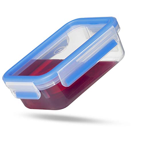 Emsa Clip&Close - Set de 9 Herméticos de Plástico Rectangular de 0.15, 0.25, 2x0.55/0.55, 1, 1.10, 2.30 L , higiénico, no retiene olores ni sabores 100% libre de BPA