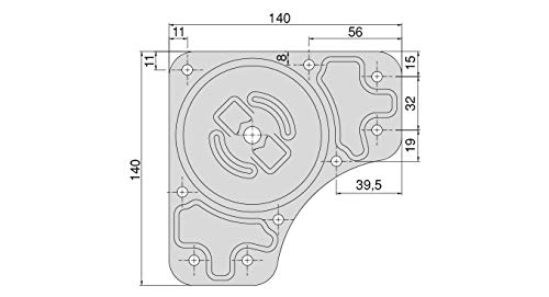 Emuca - Patas de mesa regulables Ø60x830mm, kit de 4 patas de acero, altura regulable 830-850mm, acabado gris metalizado