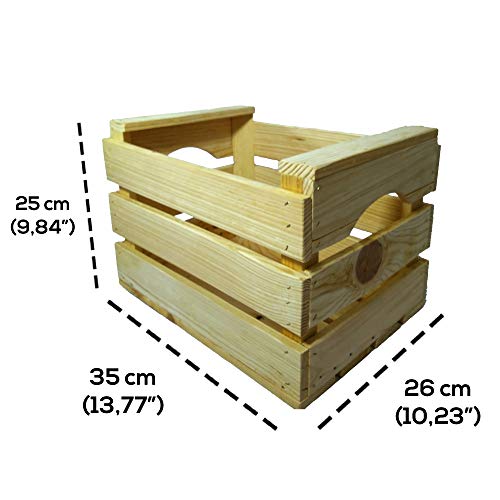 En Maderas - Caja de Almacenamiento, Caja decoración, Caja de Fruta (35x26x24 cm)