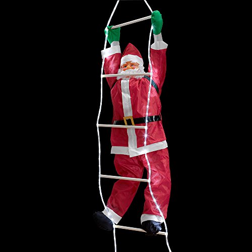 [en.casa] Papá Noel en la Escalera LED de 250cm a 120cm decoración para Navidad