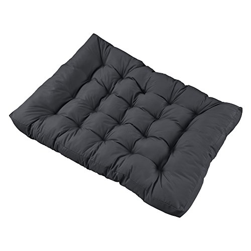 [en.casa] Set de 11 Cojines para sofá-palé - Cojines de Asiento + Cojines de Respaldo Acolchados [Gris Oscuro] para europalé In/Outdoor